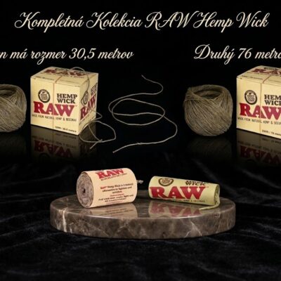 Konopný povraz na fajčenie RAW HEMP WICK | 100% Prírodný knôt (3,6,30.5,76m)