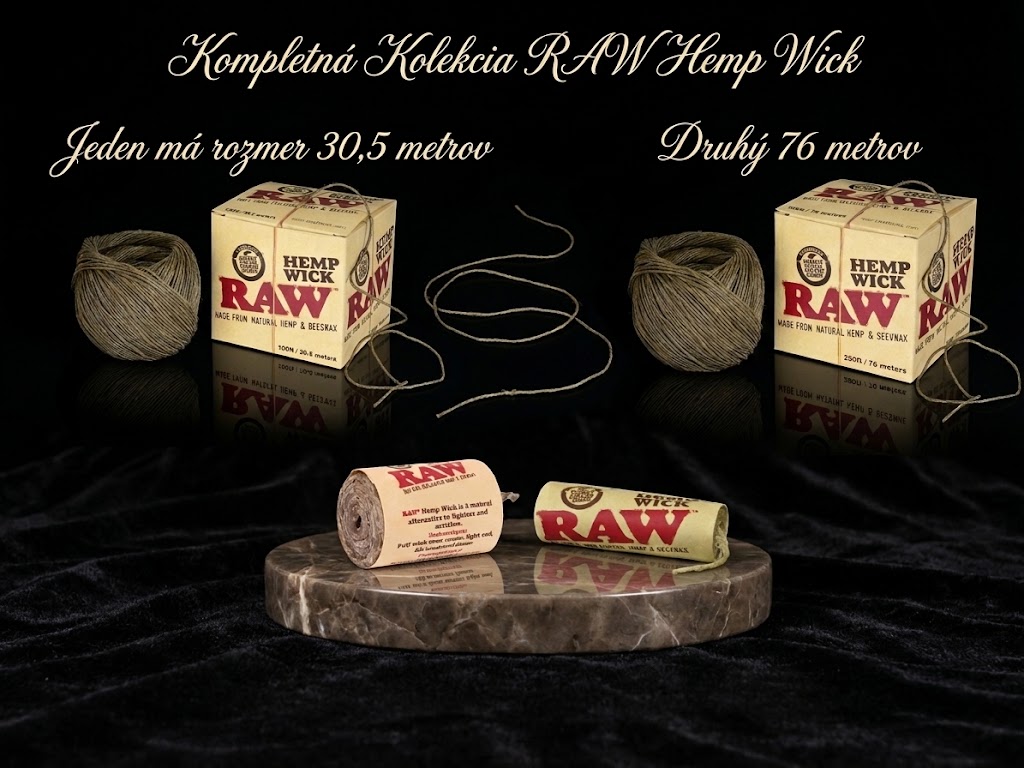 Konopný povraz na fajčenie RAW HEMP WICK | 100% Prírodný knôt (3,6,30.5,76m)
