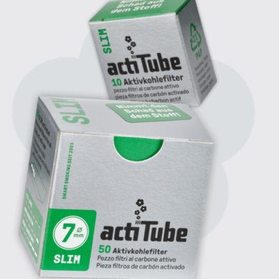 Uhlíkové filtre actiTube 7 mm SLIM (Variabilné balenie: 10 a 50 ks)
