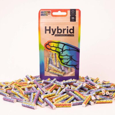 Hybridné uhlíkové filtre s celulózou RAINBOW 6,4 mm (55 ks)