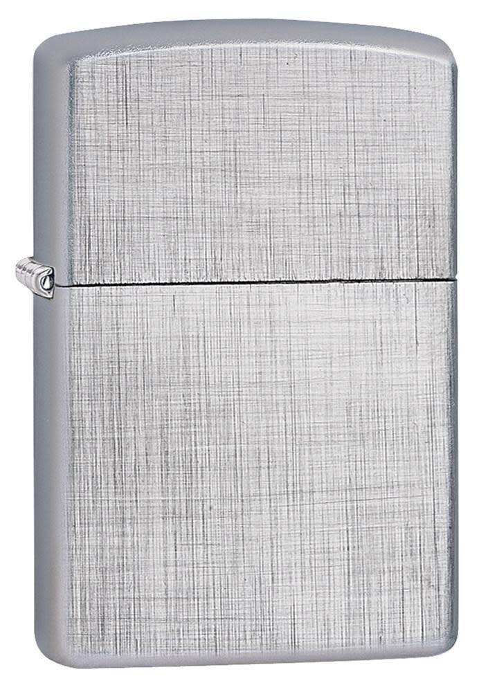 Originálny benzínový zapaľovač Zippo Linen Weave – Brushed Chrome