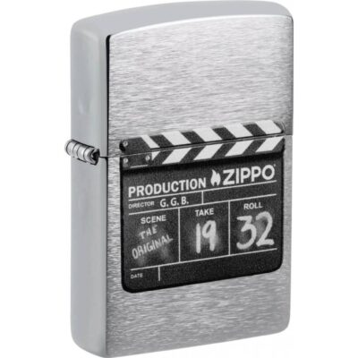 Zippo zapaľovač Movie Clapper – Brushed Chrome