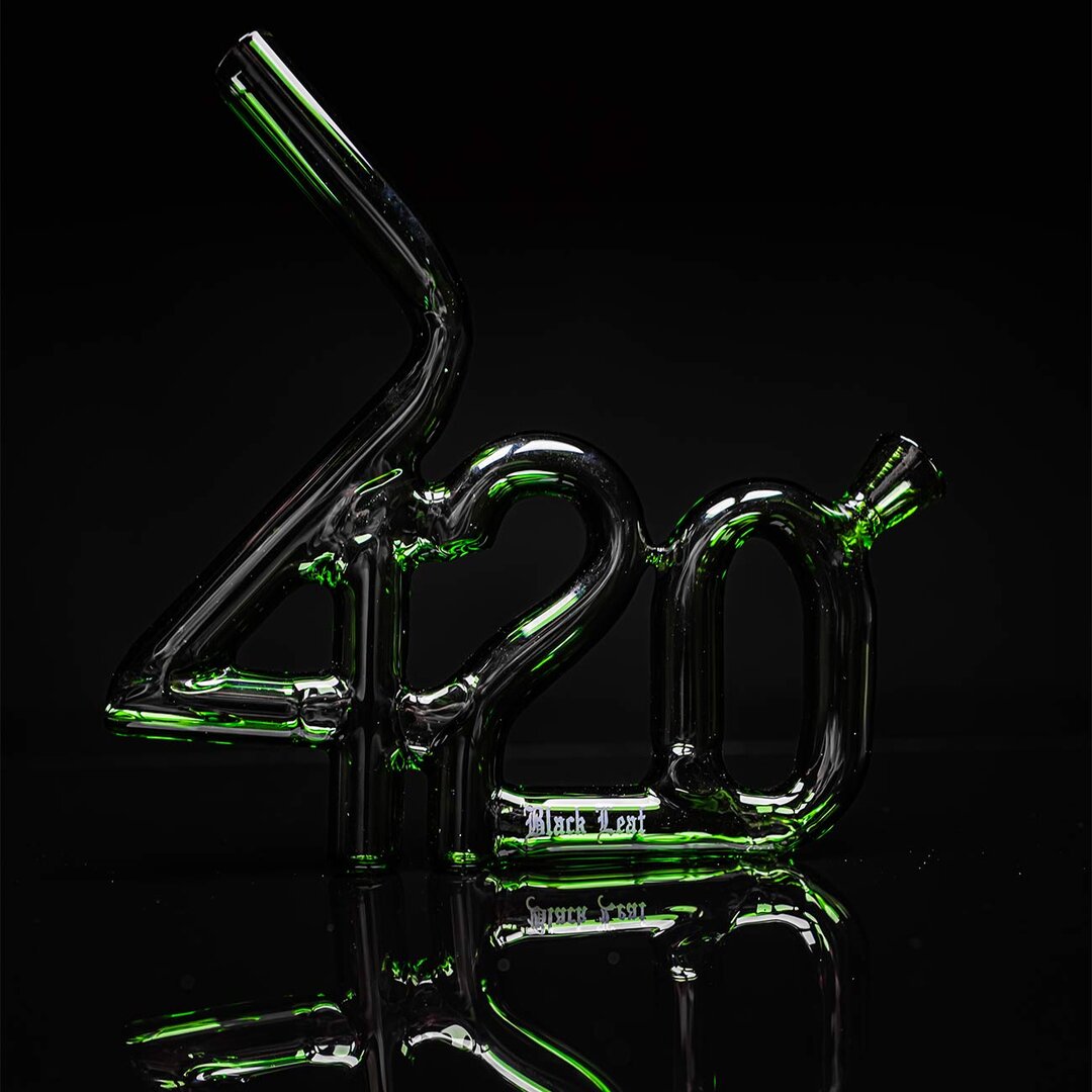 Sklenená fajka Black Leaf® 420 PIPE – Zelená – Obrázok 2