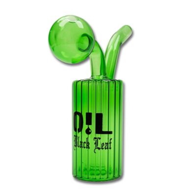 Sklenená fajka na olej a koncentráty Black Leaf Mini Oil Pipe Green (125 mm)