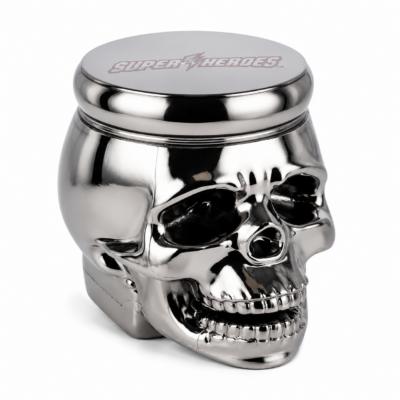 Hliníková drtička Super Heroes Skull so šuplíkom 3-dielna (55 mm)