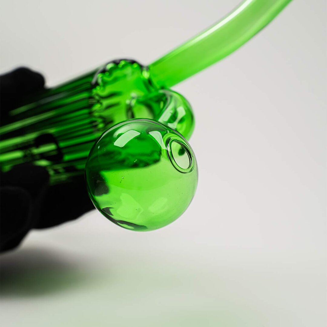 Sklenená fajka na olej a koncentráty Black Leaf Mini Oil Pipe Green (125 mm) – Obrázok 3