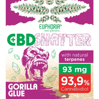 CBD Shatter Euphoria Gorilla Glue 0,1g (93mg) - 0,5g (465mg)