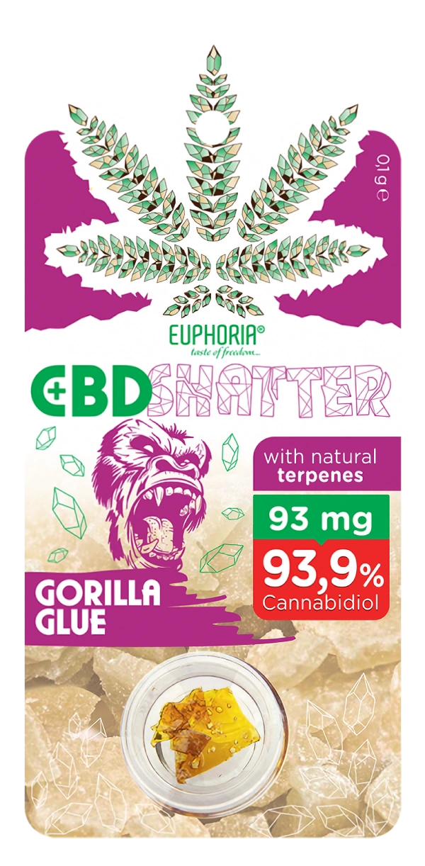 CBD Shatter Euphoria Gorilla Glue 0,1g (93mg) - 0,5g (465mg)