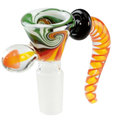 Umelecký sklenený kotlík Black Leaf Glass Art Bowl SWIRL so zábrusom 14,5 mm (SG 14)