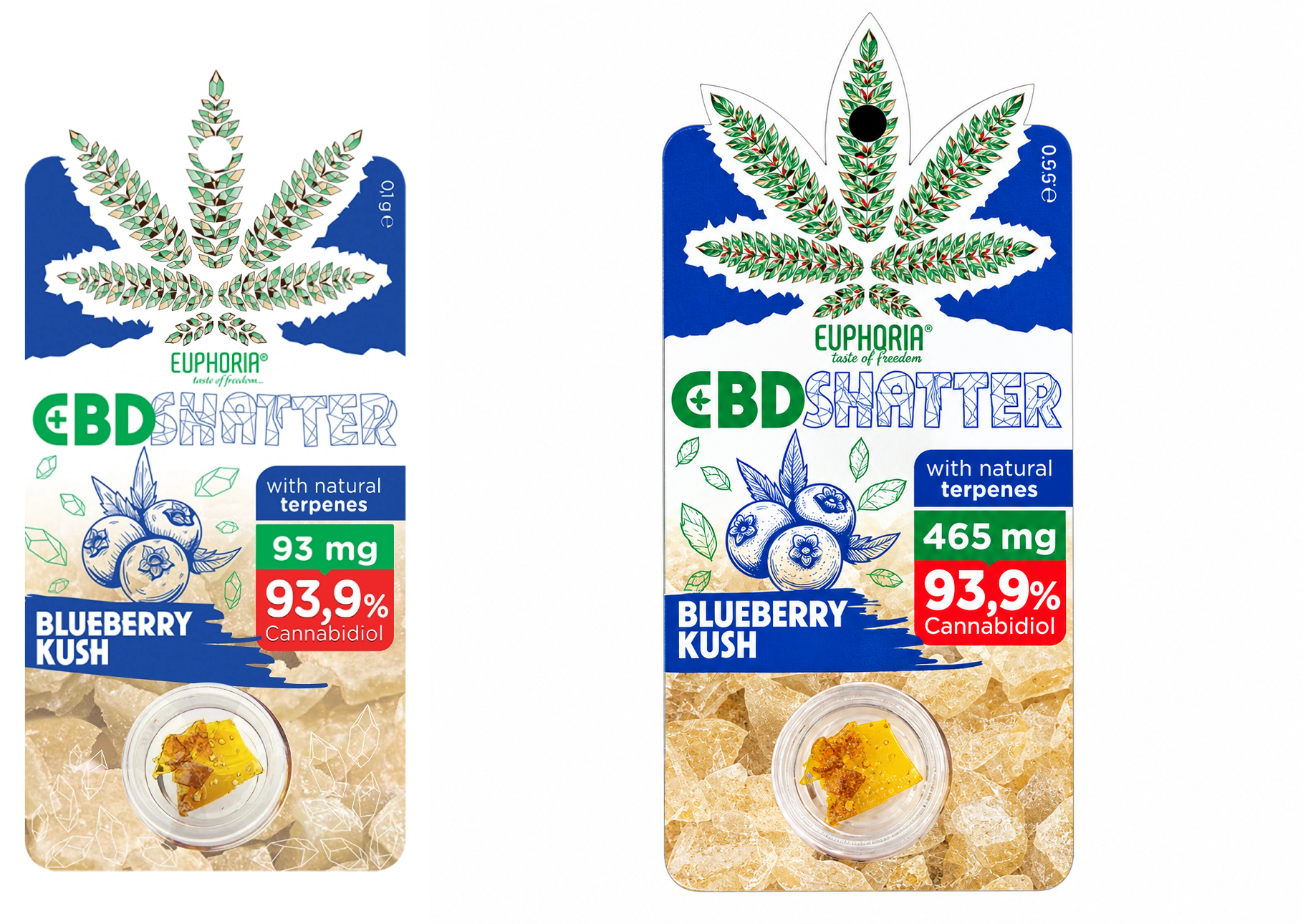 CBD Shatter Euphoria Blueberry Kush - 93,9% (0,5-0,2G)